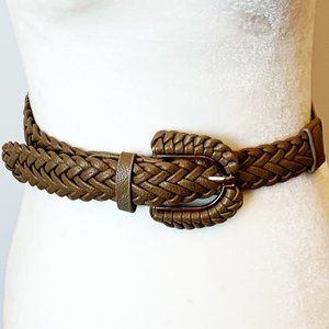 Vegan Leather Stretch Braided Belt
